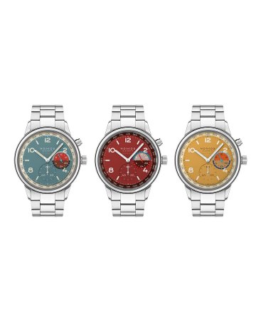 NOMOS Club Sport neomatik Worldtimer Glacier、Magma 與 Dune 三款限量腕錶