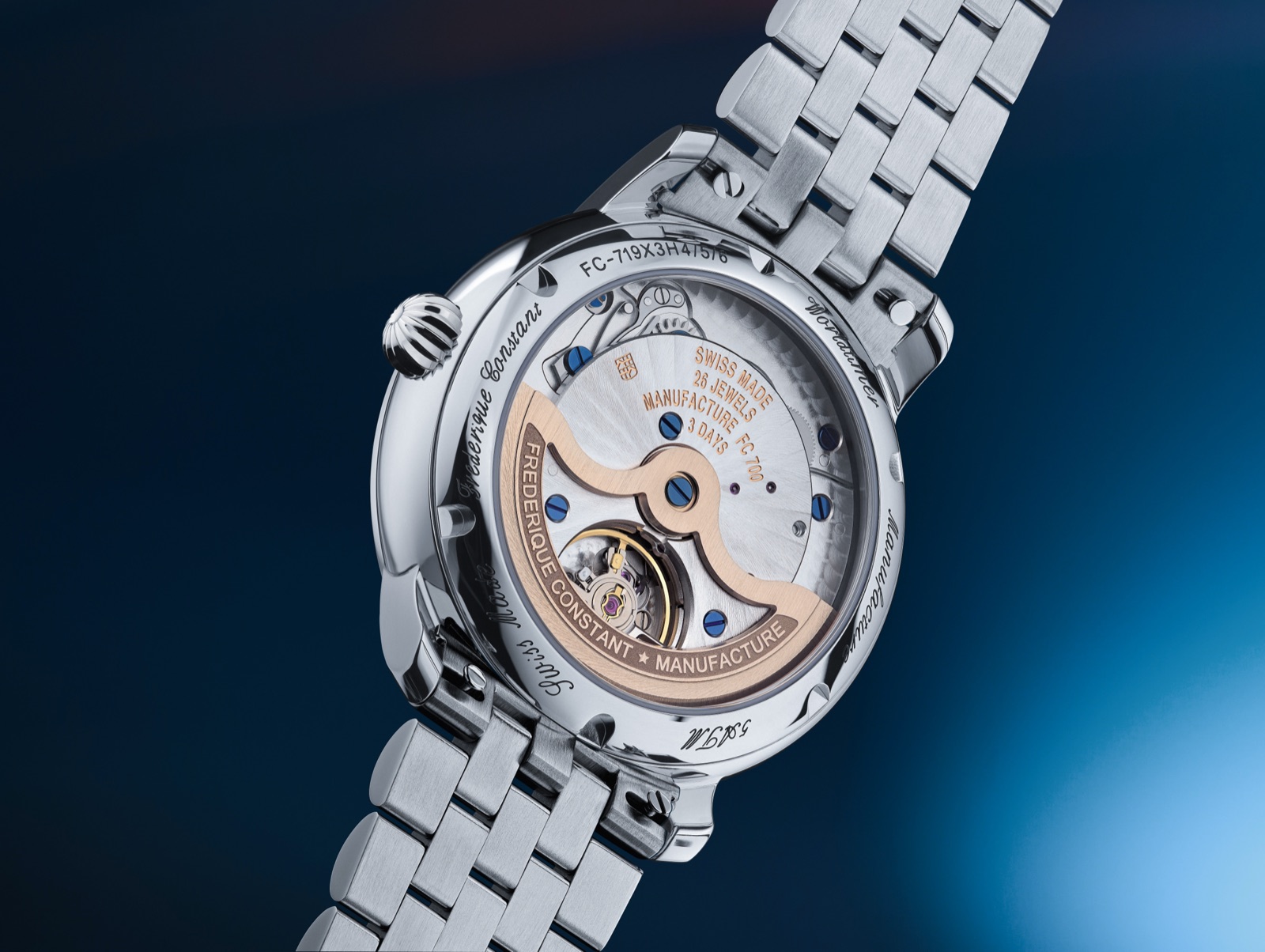 康斯登 Classic Worldtimer Manufacture FC-719 自製機芯透明底蓋