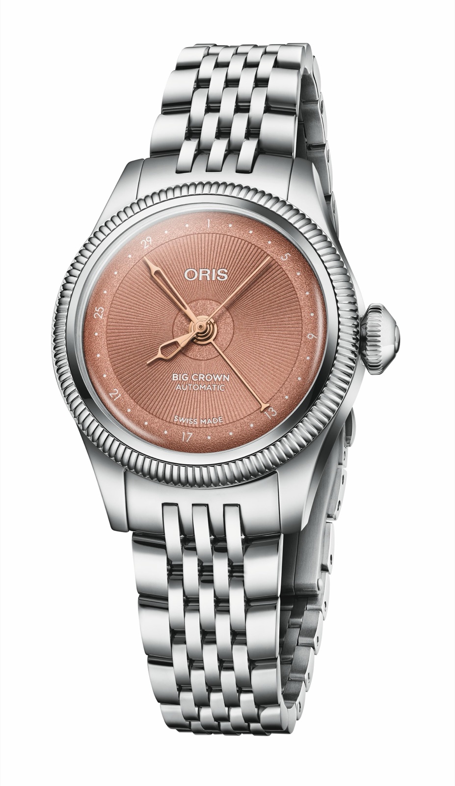ORIS Big Crown 指針式日曆 29mm 粉紅面不鏽鋼腕錶