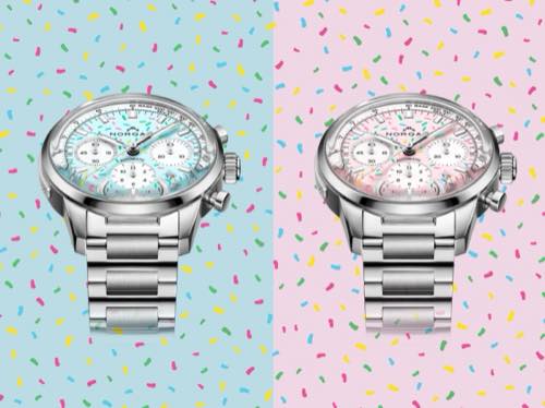 NORQAIN Freedom Chrono Enjoy Life Sprinkles Blue Raspberry 與 Strawberry 腕錶官方圖片